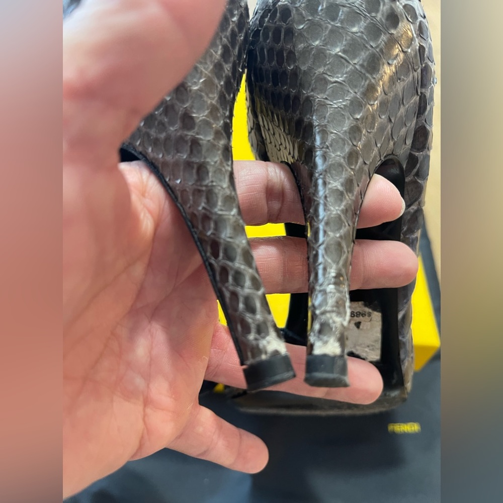 Fendi Python 4” Pumps Size 38.5 - image 6